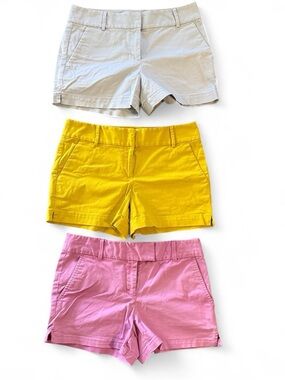 Loft Set of 3 The Riviera Cotton casual Shorts (pink, yellow, white/light khaki)
